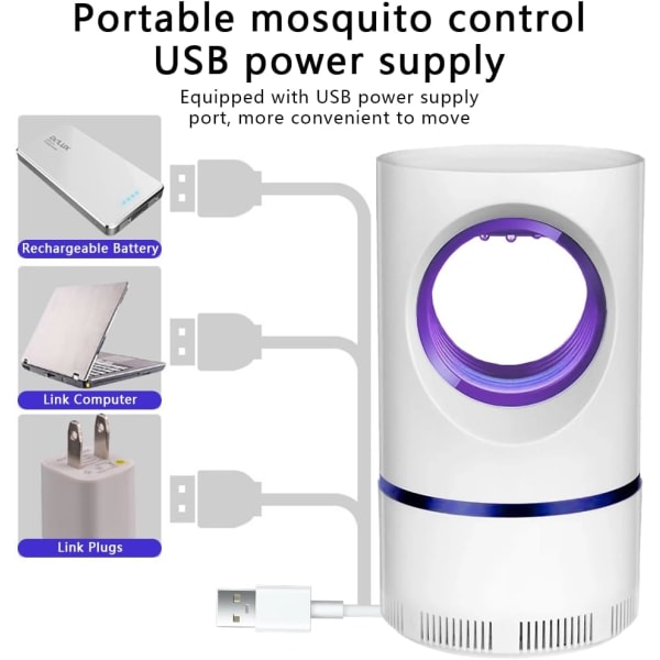 Mosquito Killer Lamp Elektrisk Mosquito Killer Trap Insektsdödare inomhus och utomhus (vit)