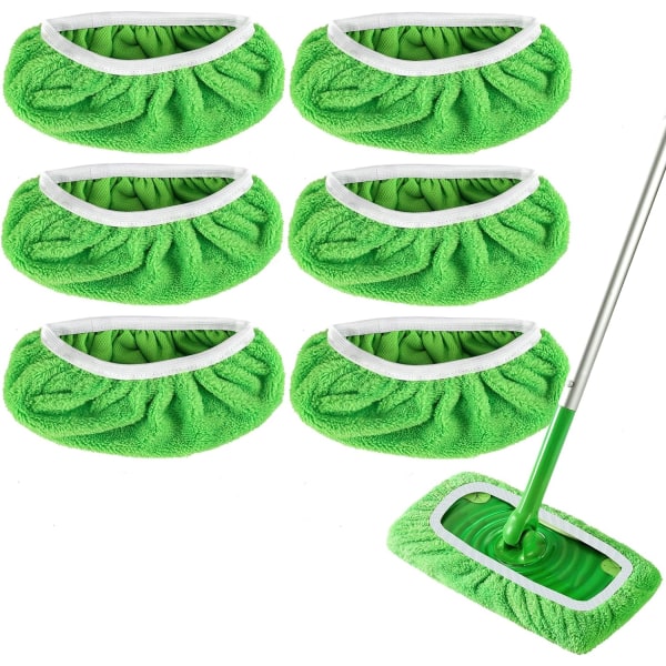 6-pack Swiffer Sweeper moppkuddar, ersättningsdukar för Swiffer golvmopp, återanvändbart överdrag 6pcs