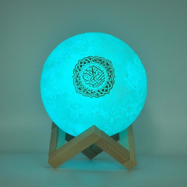 Bluetooth högtalare Trådlös muslimsk nattljus Koranhögtalare 3d Moon med appkontroll Koranen Högtalare Koranen Touch Lamp