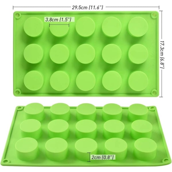 cylindriska silikonformar, 15 runda håligheter för cupcakes 8b93 | 90.7 |  Fyndiq