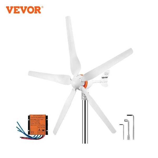 Wind Turbine Generator, 12V, 400W, MPPT Controller, 3 Blades, White