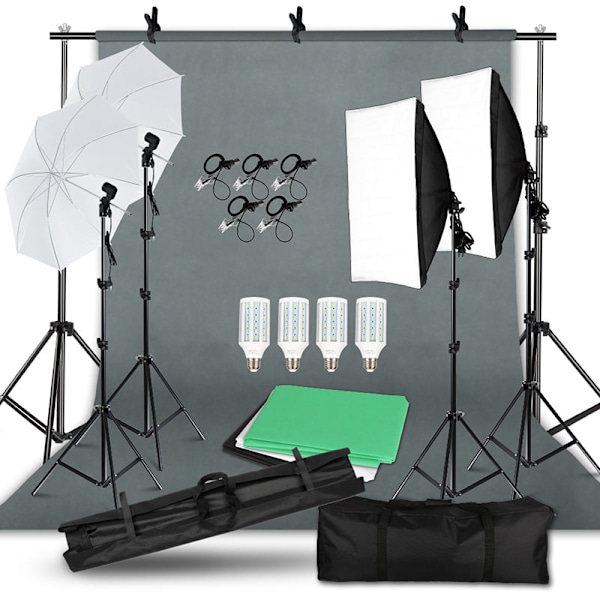 Studio Softbox, Photo Studio Kit 53, 20W LED Bulb, 4 Umbrella, Reflector