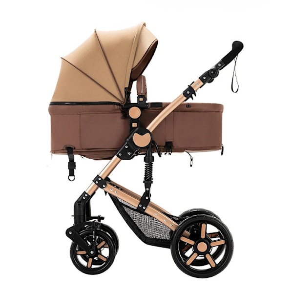 Baby Stroller, 3in1, Multifunction, Foldable, Double Independent, Lightweight, Khaki