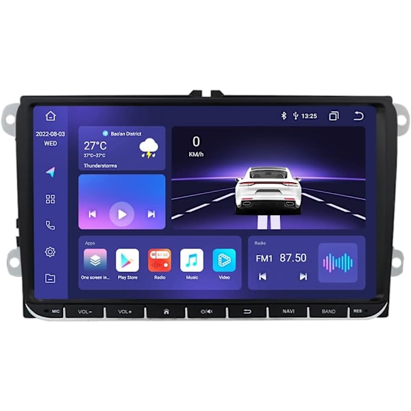 Car Multimedia Player, Ossuret, S4 AHD1, Android 12, Radio, GPS, 4GB, 32GB, AI, Black