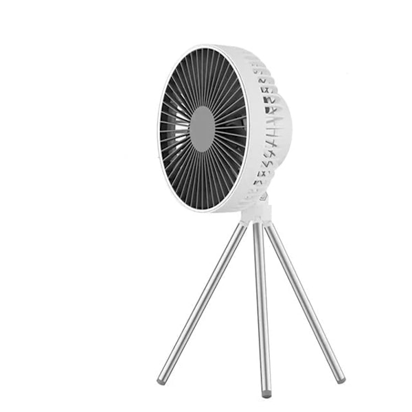 Fan, 4W, 3 Gear, Rechargeable, USB Cable, With Tripod, White