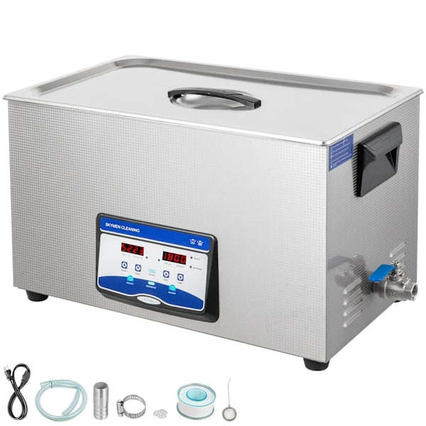 Ultrasonic Cleaner, 10L, 240W, Portable, Stainless Steel, Silver