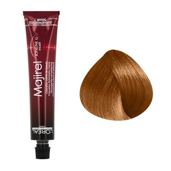Pysyvä väri - L'Oréal - Majirel N°8.34 - Vaalean Kulta Oranssi - 50ml - Ammoniakkia Lysblond gyldent kobber