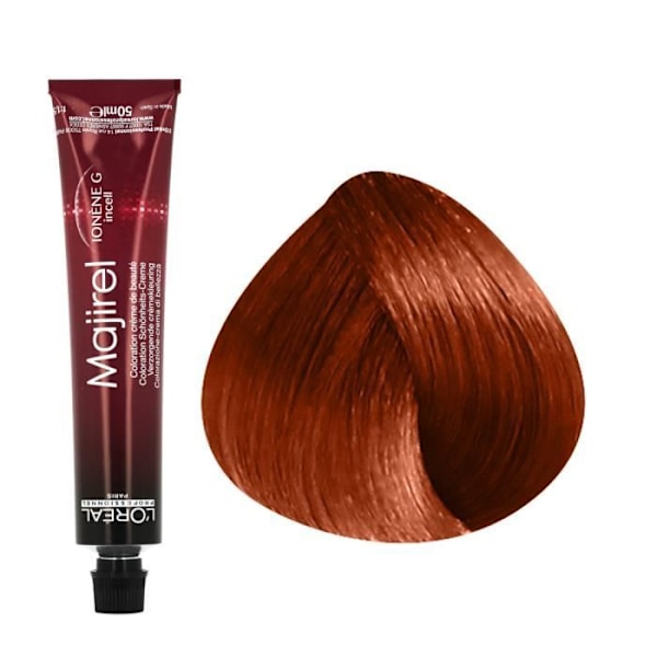 Pysyvä väri - L'OREAL - Majirel N°7.43 - Vaaleanruskoinen kullanhohtoinen - 50ml - Kermatekstuuri Gylden kobber blond