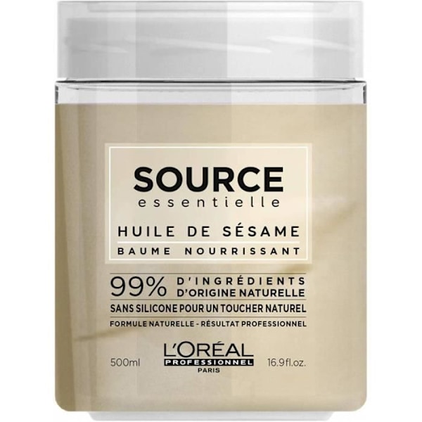 Nourishing mask - L'Oréal - Sesamolja - 500 ml - Alla hårtyper - 99% naturliga ingredienser Beige