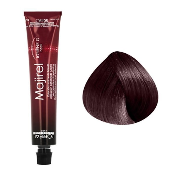 Pysyvä väri - L'OREAL - Majirel N°5.52 - Vaaleanruskea Punaruskea Hohtava - 50ml - Ammoniakkia Kastanjebrun med iriserende glans
