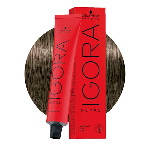 Permanent färgning - Schwarzkopf - Igora Royal 6-1 - Mörk askblond - 60ml - Kräm Mörk askblond