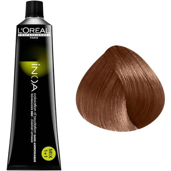 Hapetusväri ilman ammoniakkia L'Oréal Professionnel Inoa 7.34 Coppery Golden Blonde 60ml Kopparaktig gyllene blondin