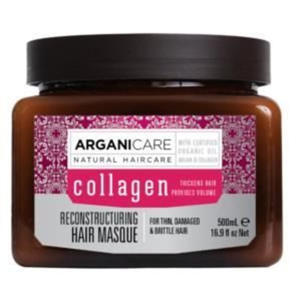 Maske Kollagen - ARGANICARE - 500ml - Alle hårtyper - Dyb hydrering - Beskyttelse