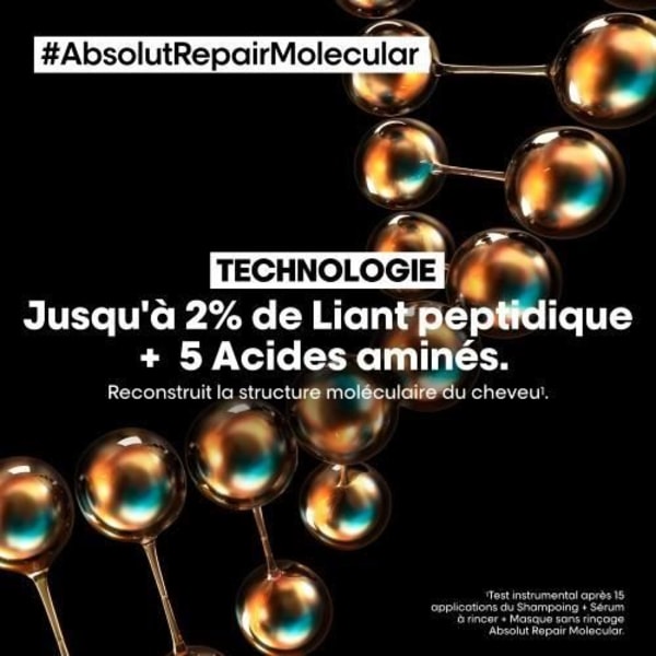 Maske uden udskylning - L'Oréal - Absolut Repair Molecular - 100 ml - Skadet hår - Blandet