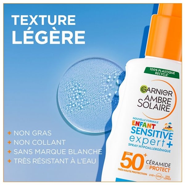 Spray Solkräm - Garnier - Ambre Solaire Sensitive Expert+ - SPF50+ - Barn - 150ml