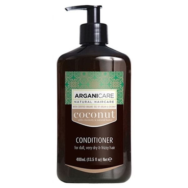 Hoitoaine kuiville ja pörröisille hiuksille argan- ja kookosöljyllä ORGANICARE 400 ml pumppupullo