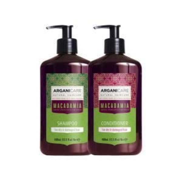 Duo Shampoo ja Hoitoaine - ARGANICARE - Macadamia Kuivat ja Vaikeat Hiukset - Kosteutus ja Korjaus