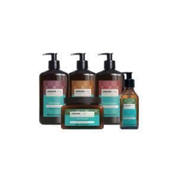 Rituaali Argan - ARGANICARE - Kuivat ja Vaurioituneet Hiukset - Shampoo 400ml - Hoitoaine 400ml - Naamio 500ml