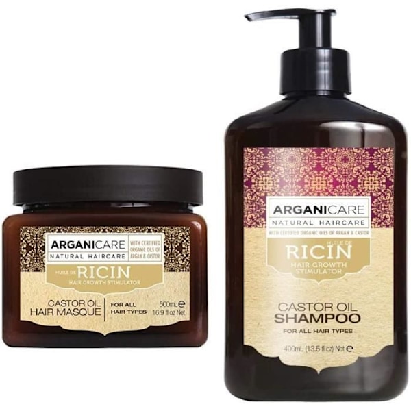 Arganicare shampoo Arganicare vahvistava naamio orgaaninen risiiniöljy. 500ml + Arganicare shampoo a185