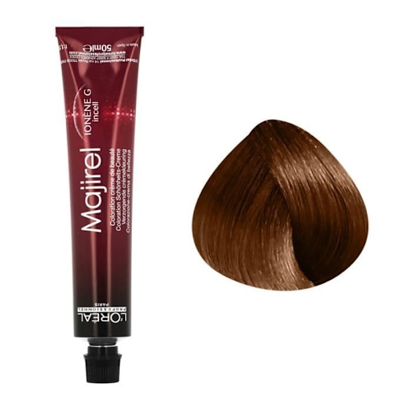 Permanent farve - L'OREAL - Majirel N°6.34 - Mørk gylden kobberblond - 100% dækning - 50 ml Mørk gylden kobberblond