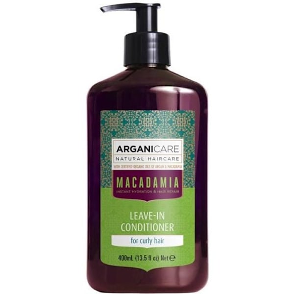 LEAVE-IN CONDITIONER MACADAMIA UDEN SKYLNING TIL TØRT OG BESKADET HÅR 400ML ARGANICARE