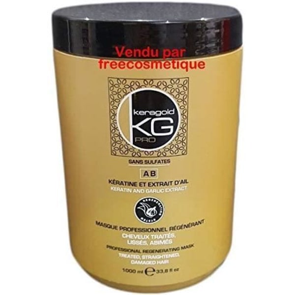KERAGOLD Pro - sulfaattiton uudistava naamio KERATINE VALKOSIPULUUTTEella - 1000 ml -