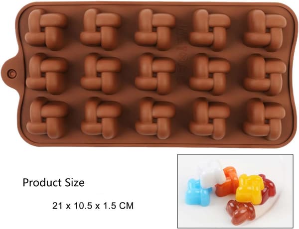Dyb chokoladeplade silikoneform Silikonebageform, fødevaregodkendt, non-stick, 3D chokolade- og kageform, brun D