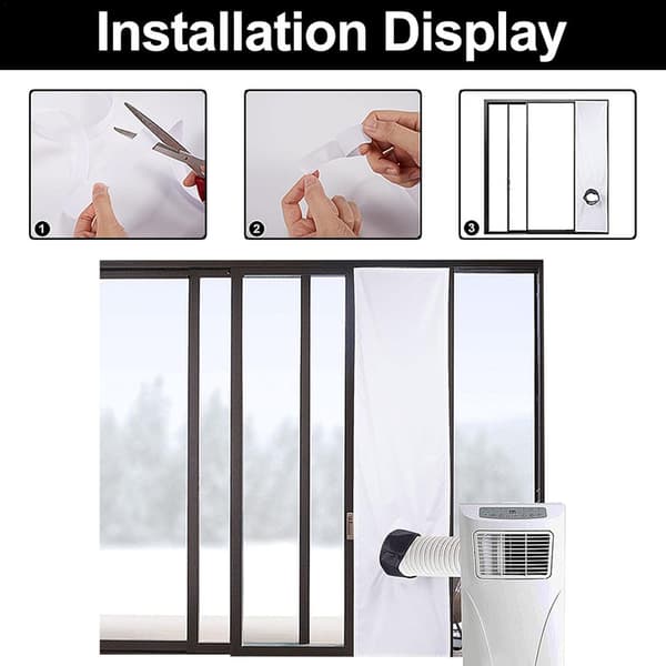 Dørforsegling til Aircondition - Vindueskit 2 / 3 m, Effektiv Isolering og Nem Installation til Balkondør 3m