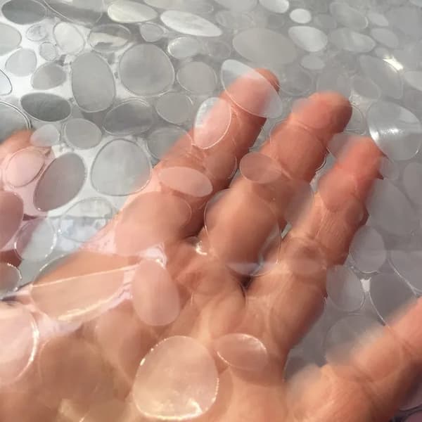 Duschdraperifoder, Duschdraperi med småstensmönster Transparent, Duschdraperi för Badrum  –1.5/1.8×1.8/2m, Vattentätt 1.8*2m