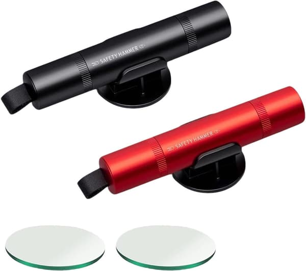 Högkvalitativ Helt Ny 2-pack Nödhammare och Säkerhetsbältesskärare för Bil - Säkerhet Red+Black 2-Pack
