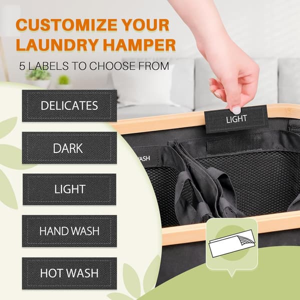Laundry Basket with Handles, Foldable Hamper with 3 Removable Inner Pockets for Dirty Clothes, Foldable Cloth, 160 L Gray
