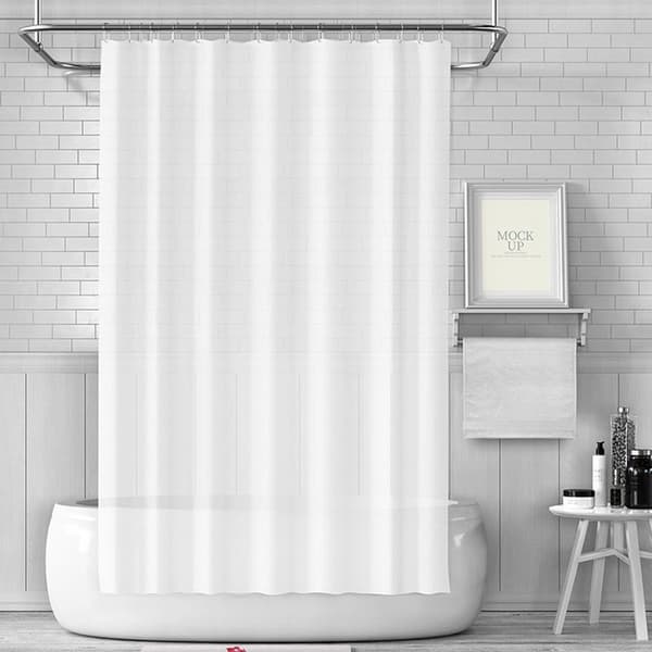 Vattentät Duscdraperi 180x180cm, snabbtorkande duscdraperi – Mögelresistent, för utomhusdusch och badrum White