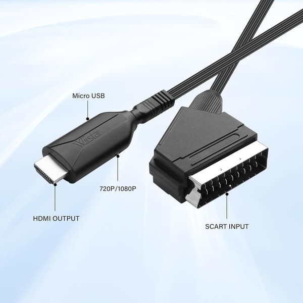 Scart–HDMI-muunnin, All-in-one Scart–HDMI-sovitin, 1080P, Plug & Play