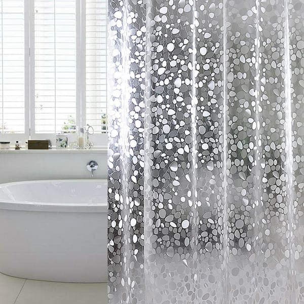 Duschdraperifoder, Duschdraperi med småstensmönster Transparent, Duschdraperi för Badrum  –1.5/1.8×1.8/2m, Vattentätt 1.8*2m