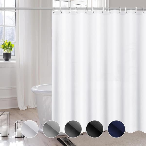 Vattentät Duscdraperi 180x180cm, snabbtorkande duscdraperi – Mögelresistent, för utomhusdusch och badrum White