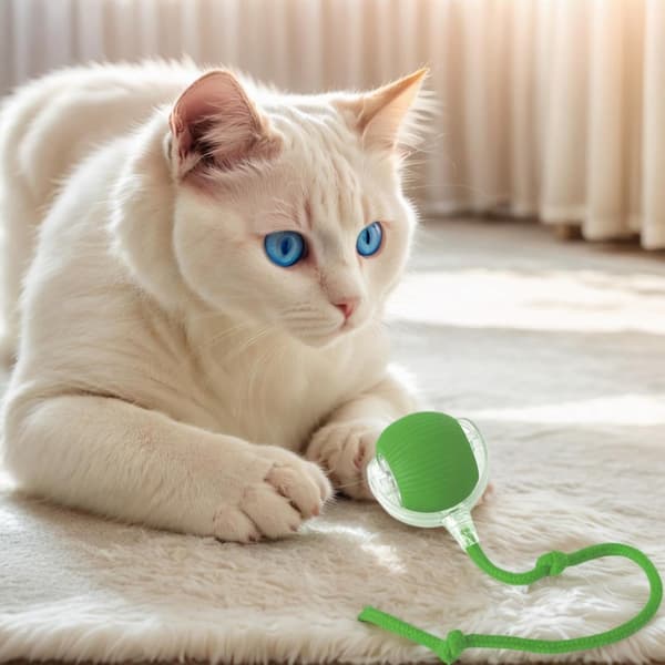 Interactive Cat Toy Ball / Toy for Cat – Electronic Cat Toy, Moving Ball, Automatic, 3 Modes blå