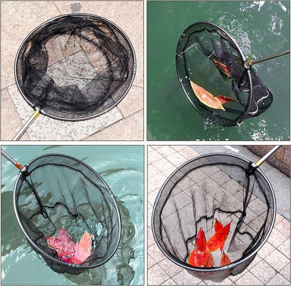 Poolnet, 1,5 m poolnet dam badekar løvrenser med teleskopisk stålskaft