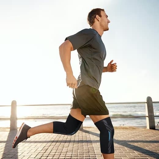 Knäskydd i Nylon, 2 st Sportknäskydd för Män och Kvinnor, Elastiska Knäskydd Blue L
