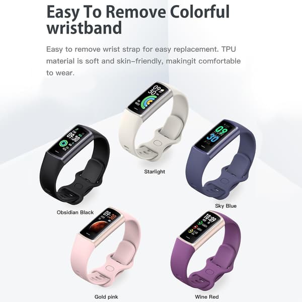 Smart aktivitetsarmbånd med skritteller, søvnovervåking, flere sportsmoduser, smartklokke for iPhone og Android, oppladbart Pink
