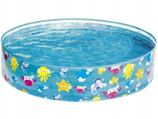 Barnpool 122x25 cm, Pool för barn – Havstema, Blå, Portabel