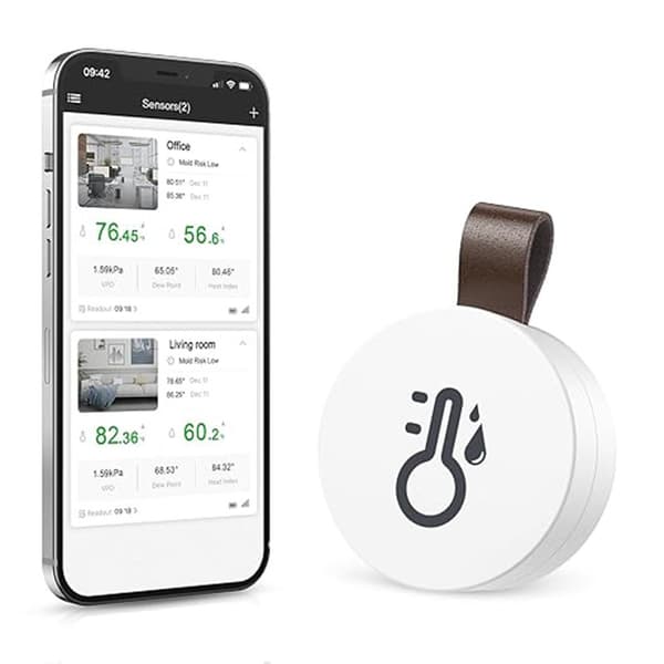 Bluetooth Termometer & Hygrometer med Datalagring / Trådløst termometer og hygrometer med App og Datavisning 1-st