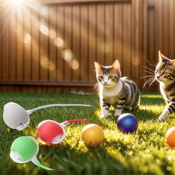 Interactive Cat Toy Ball / Toy for Cat – Electronic Cat Toy, Moving Ball, Automatic, 3 Modes blå