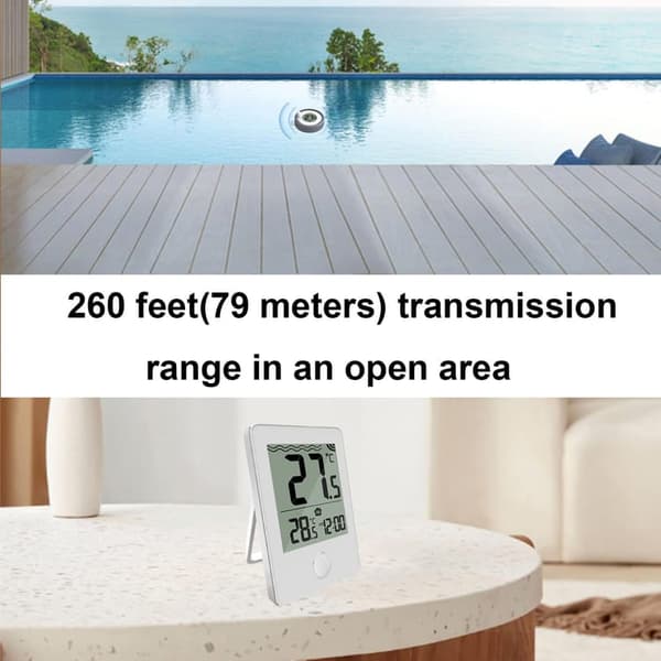 Trådløst Flydende Pooltermometer med LED-display, Vandtæt IPX8 - Til Pool & Spa