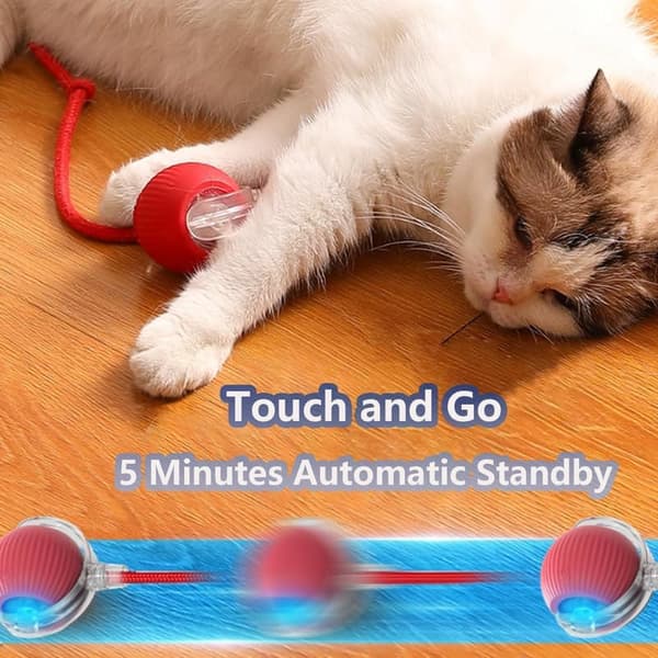 Interactive Cat Toy Ball / Toy for Cat – Electronic Cat Toy, Moving Ball, Automatic, 3 Modes grå