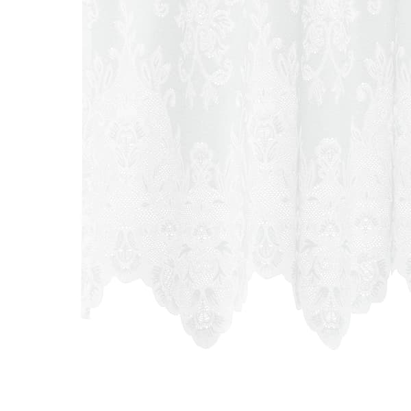 Spetsgardin med gardiner Blommor Vit 80 x 200 cm Polyester