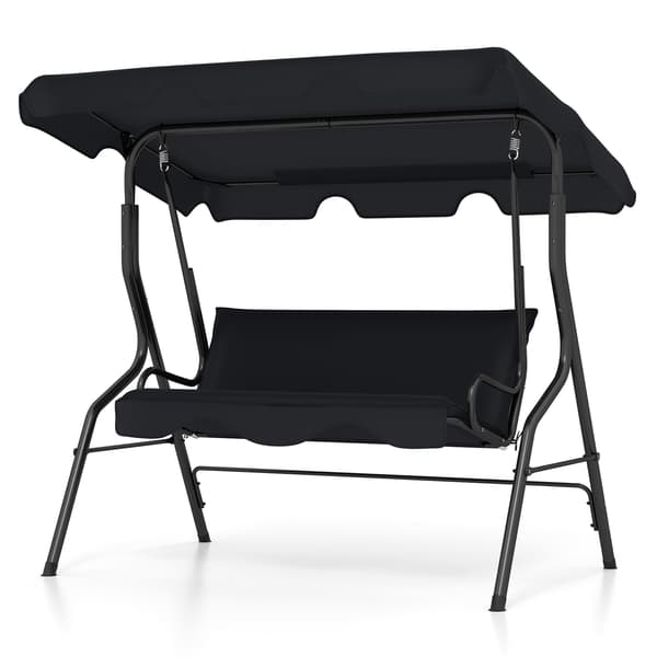 3-sitsig utomhusgunga med justerbart tak för trädgård/balkong 152 cm