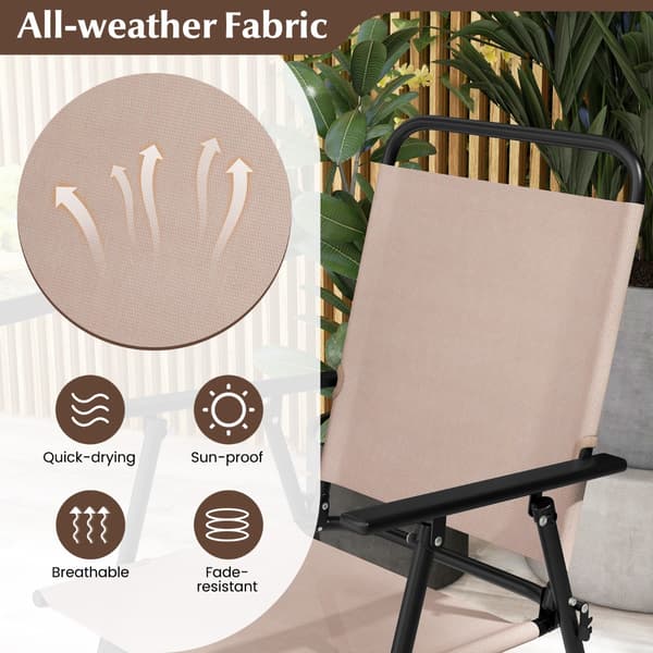 3-delat utomhus bistroset med 2 fällstolar - Beige 112 cm
