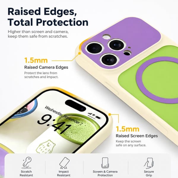 iPhone 16 Pro Magnetisk deksel kontrast godterifarge, rosa iPhone16PRO