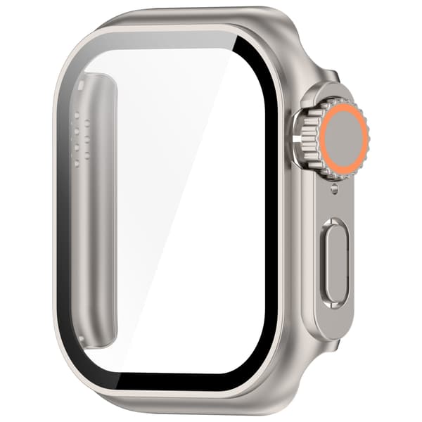 Skyddsfodral för Apple Watch - Hård PC & Härdat Glas Silver 45 mm Silver 45 mm Silver