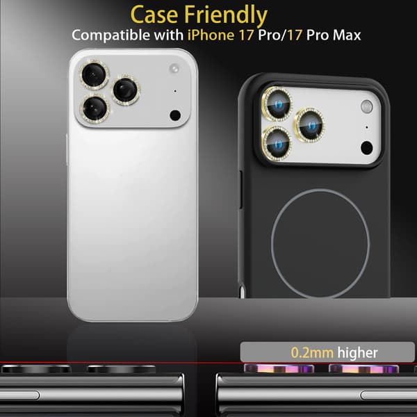 Kameran linssisuoja iPhone 17 Pro -puhelimelle, kulta iPhone 17Pro